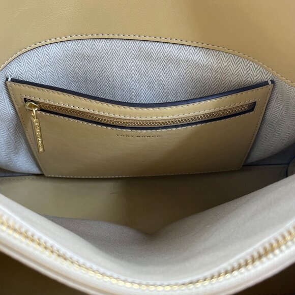 Tory Burch Women’s Brown Leather & Suede With Crossbody Strap Shoulder Tote - Picture 12 of 16